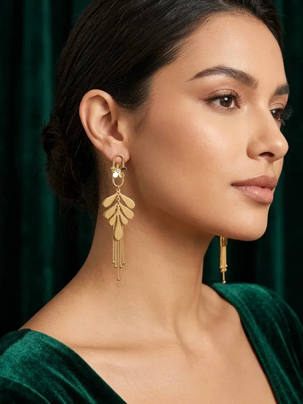 Gold_Tone_Floral_Leaf_Drop_Earrings_for_Women