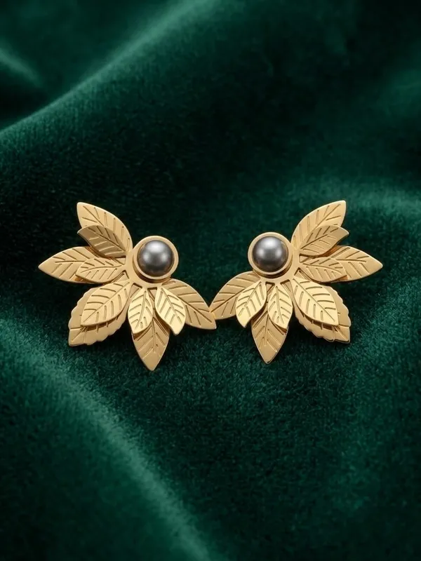 Gold_Tone_Leaf_Earrings_for_Women