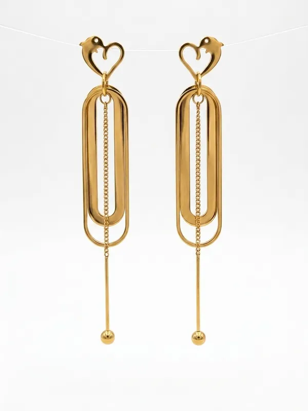 Gold-Tone_Dolphin_Heart_Long_Drop_Earrings_for_Women