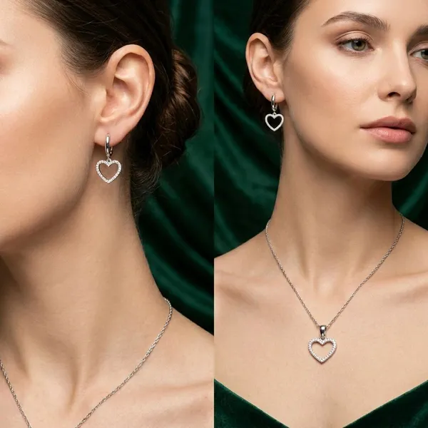 Silver_Heart_Jewelry_Set_Crystal_Pave_Necklace_Earrings