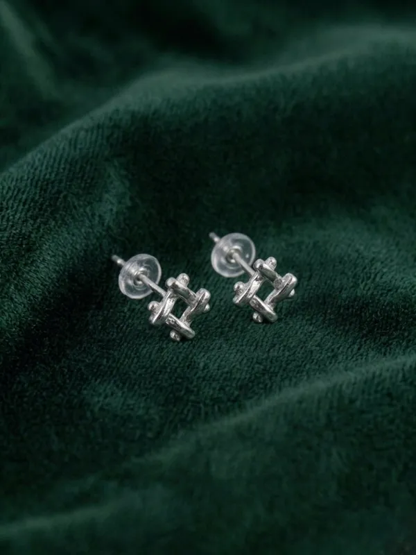 925_Silver_Square_Knot_Stud_Earrings