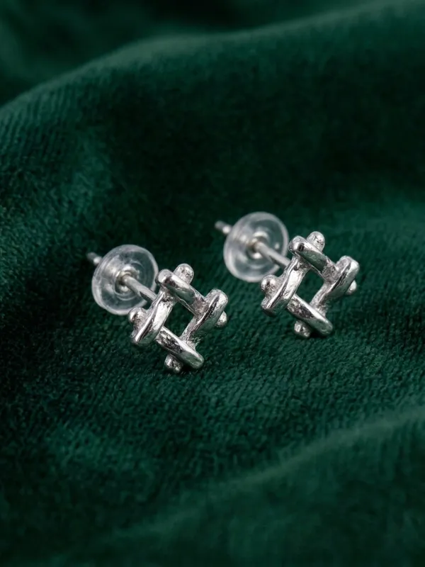 925_Silver_Square_Knot_Stud_Earrings