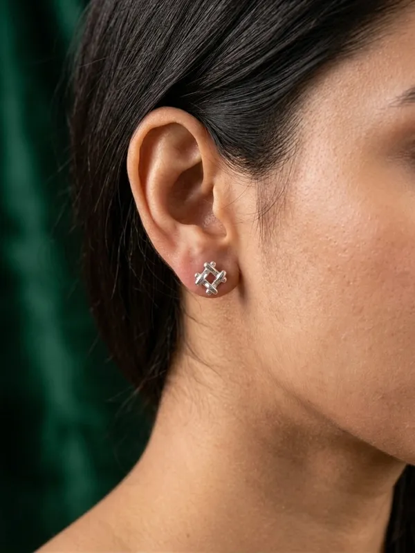 925_Silver_Square_Knot_Stud_Earrings