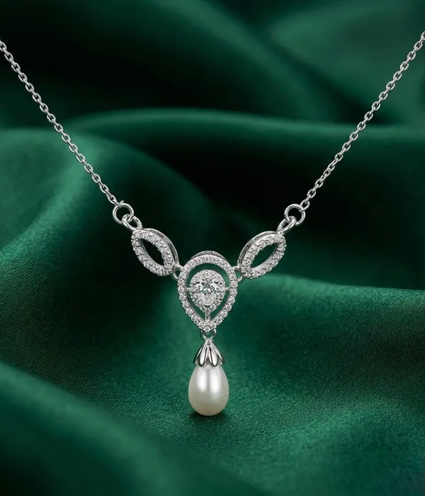 Elegant_925_Sterling_Silver_Teardrop_Zircon_Pendant_Necklace_For_Women