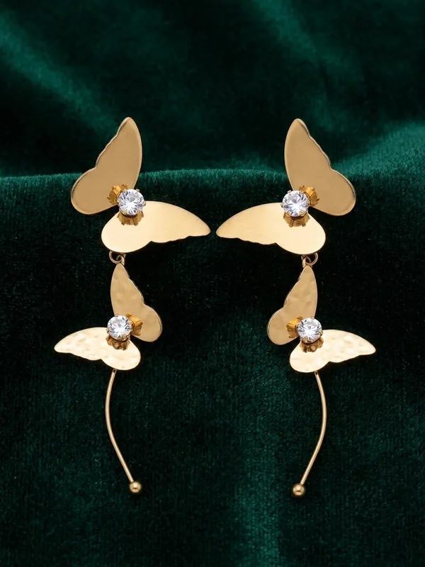 Gold_Tone_Butterfly_Drop_Earrings_for_Women