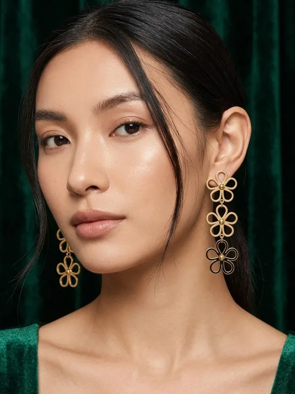 Gold_Tone_Floral_Drop_Earrings_for_Women