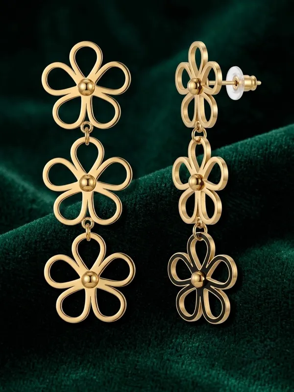 Gold_Tone_Floral_Drop_Earrings_for_Women