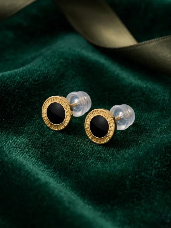 Rimmed_Black_Enamel_Stud_Earrings_925_Silver