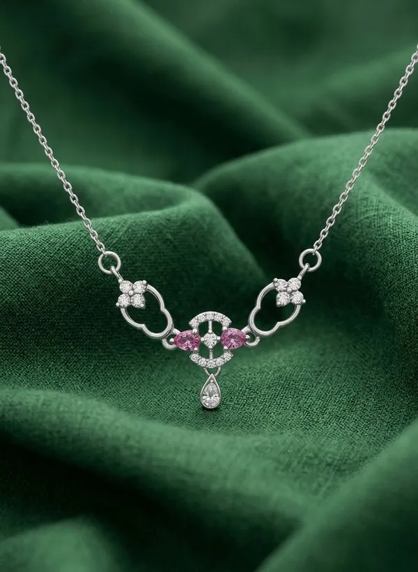 Elegant_Floral_Inspired_Pendant_Pink_White_Zircon_For_Women_925_Sterling_Silver