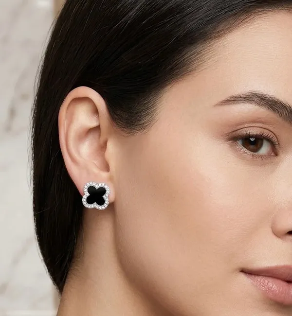 Quatrefoil_Crystal_Silver_Earrings_925_Sterling_Silver