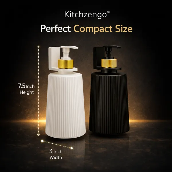 Black_Wall_Mounted_Soap_Dispenser_with_Pump__Refillable_Liquid_Soap_And_Hand_Wash_Dispenser__Ribbed_Design_Bathroom_And_Kitchen_Dispenser__Durable