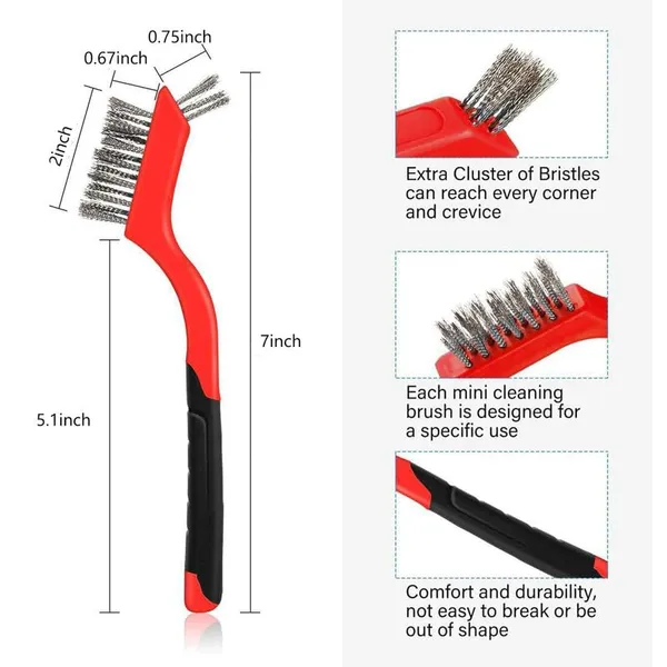 Red_Cleaning_Brush_Set__Nylon__Brass_And_Stainless_Steel_Wire_Brushes__Multi_Purpose_Rust_Dirt_And_Grime_Cleaning_Tool__Durable_Hand_Brush_for_Home_And_Industrial_Use