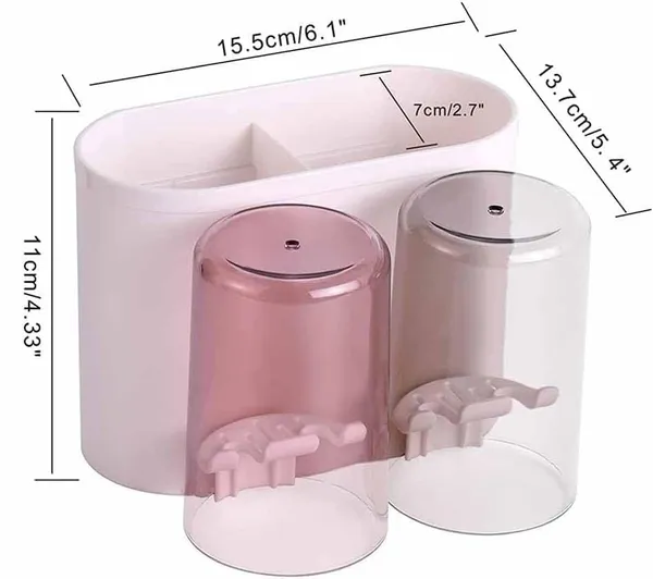 White_Wall_Mounted_Toothbrush_Holder_with_Cup__Bathroom_Organizer__Space_Saving_Toothbrush_Stand_for_Home_And_Wash_Basin
