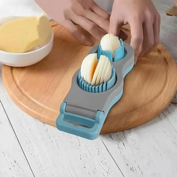 White_2_in_1_Egg_Cutter_and_Slicer_Tool__Boiled_Egg_Chopper_with_Wedges_And_Round_Slices__Plastic_Egg_Separator_for_Kitchen_Use