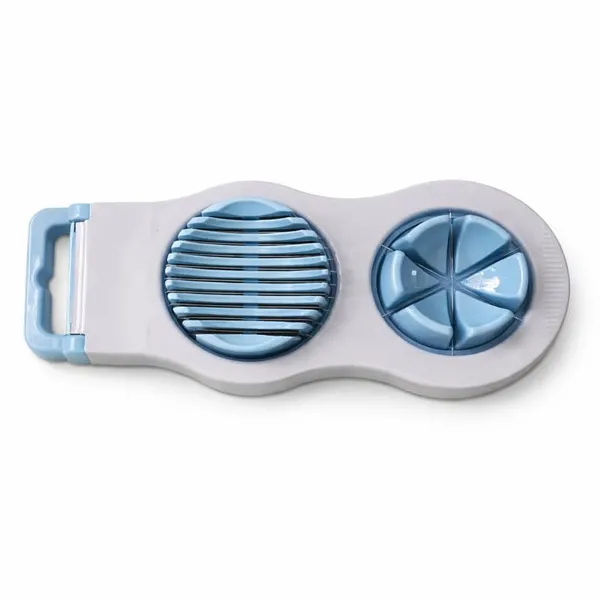 White_2_in_1_Egg_Cutter_and_Slicer_Tool__Boiled_Egg_Chopper_with_Wedges_And_Round_Slices__Plastic_Egg_Separator_for_Kitchen_Use