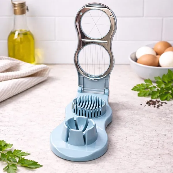 White_2_in_1_Egg_Cutter_and_Slicer_Tool__Boiled_Egg_Chopper_with_Wedges_And_Round_Slices__Plastic_Egg_Separator_for_Kitchen_Use