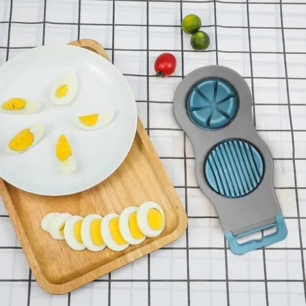 White_2_in_1_Egg_Cutter_and_Slicer_Tool__Boiled_Egg_Chopper_with_Wedges_And_Round_Slices__Plastic_Egg_Separator_for_Kitchen_Use