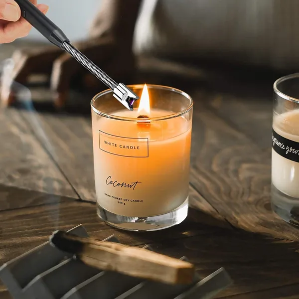 KITCHZENGO_Electric_Rechargeable_Plasma_Gas_Lighter_with_360°_Flexible_Neck,_Type-C_USB_Charging,_Windproof_Arc_Lighter_for_Gas_Stove,_BBQ,_Candles_&_Pooja_Use,_LED_Battery_Indicator,_Safety_Lock,_Black_(Pack_of_1)