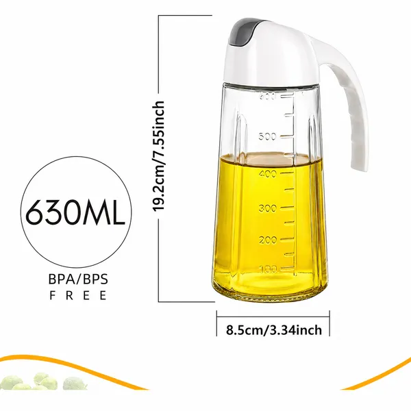 KITCHZENGO_Glass_Oil_Dispenser_Bottle_630ml_with_Handle_–_Leakproof_Automatic_Flip_Lid_Oil_Pourer,_Measuring_Scale_Kitchen_Oil_Container_for_Cooking_&_Vinegar