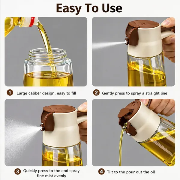 KITCHZENGO_Glass_Oil_Sprayer_Bottle_380ml_–_2_in_1_Spray_&_Pour_Oil_Dispenser,_Leakproof_Cooking_Oil_Spray_Bottle_for_Kitchen,_BBQ_&_Salad_(Multicolor)