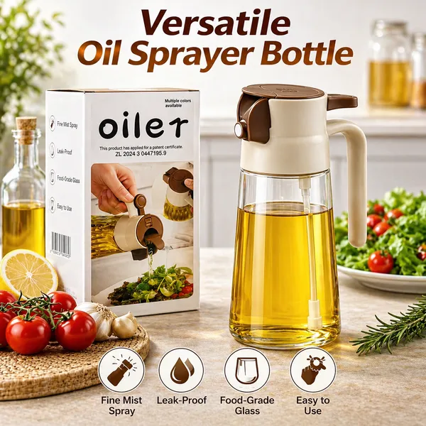KITCHZENGO_Glass_Oil_Sprayer_Bottle_380ml_–_2_in_1_Spray_&_Pour_Oil_Dispenser,_Leakproof_Cooking_Oil_Spray_Bottle_for_Kitchen,_BBQ_&_Salad_(Multicolor)