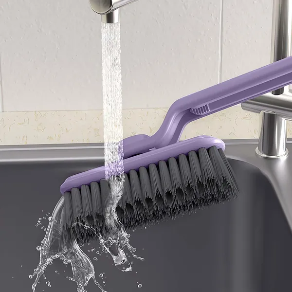 KITCHZENGO_Multi-Function_Bathroom_Cleaning_Brush_with_V-Shaped_Hard_Bristles,_360°_Rotating_Head,_Crevice_&_Tile_Cleaning_Brush,_Ergonomic_Handle,_Floor_&_Gap_Cleaner,_Durable_Plastic,_Purple_(Pack_of_2)