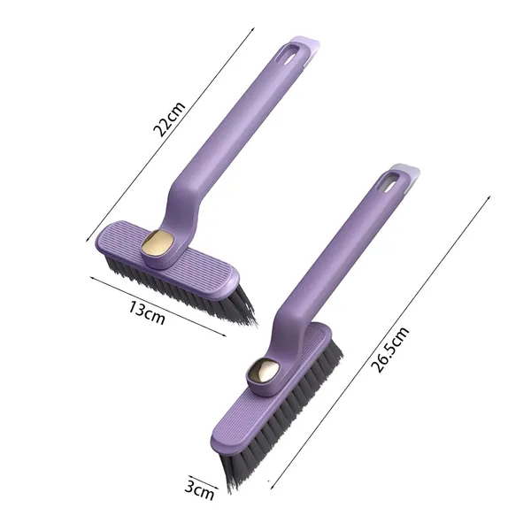 KITCHZENGO_Multi-Function_Bathroom_Cleaning_Brush_with_V-Shaped_Hard_Bristles,_360°_Rotating_Head,_Crevice_&_Tile_Cleaning_Brush,_Ergonomic_Handle,_Floor_&_Gap_Cleaner,_Durable_Plastic,_Purple_(Pack_of_2)