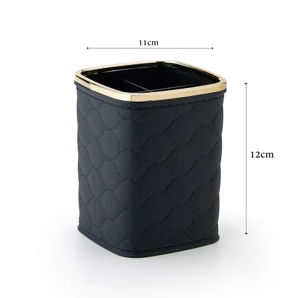 KITCHZENGO™_4_Compartment_Plastic_Multipurpose_Holder_with_Gold_Rim_–_Makeup_Brush,_Toothbrush,_Cutlery_&_Desk_Organizer
