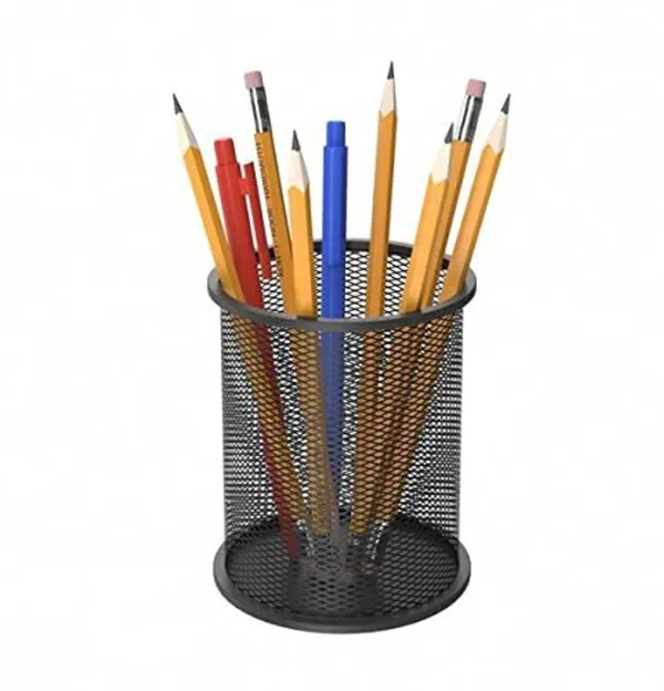 KITCHZENGO™_Metal_Mesh_Pen_Stand_/_Pencil_Holder_(Pack_of_1)_–_Multipurpose_Desk_Organizer_for_Office_&_Home