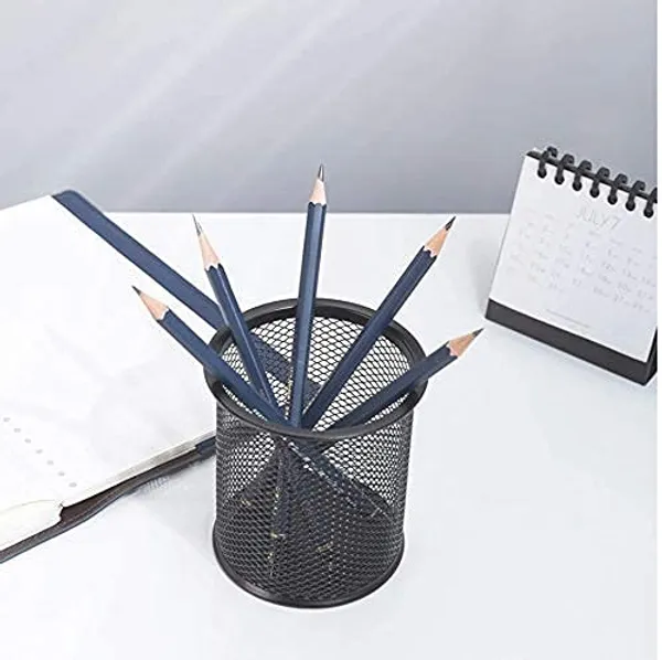 KITCHZENGO™_Metal_Mesh_Pen_Stand_/_Pencil_Holder_(Pack_of_2)_–_Multipurpose_Desk_Organizer_for_Office_&_Home