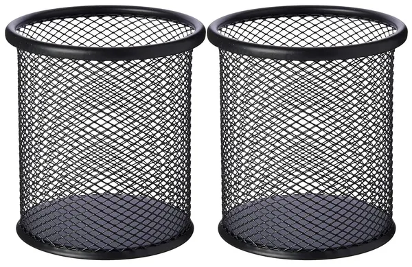 KITCHZENGO™_Metal_Mesh_Pen_Stand_/_Pencil_Holder_(Pack_of_2)_–_Multipurpose_Desk_Organizer_for_Office_&_Home