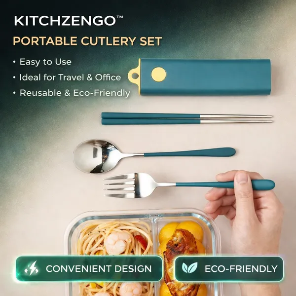 Blue_Portable_Stainless_Steel_Cutlery_Set_with_Plastic_Case__Reusable_Spoon_Fork_Chopsticks_Combo__Compact_Travel_Friendly_Flatware_for_Office__School_And_Outdoor_Use