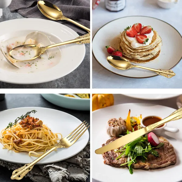 Kitchzengo™_4_PCS_Luxury_Gold_Cutlery_Set_–_Stainless_Steel_Spoon,_Fork,_Knife_&_Teaspoon_|_Premium_Engraved_Dinnerware_Set
