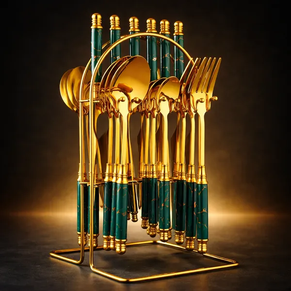 Kitchzengo™_Luxury_Green_Marble_Handle_Gold_Cutlery_Set_with_Stand_–_24_Pcs_Stainless_Steel_Spoon_Fork_Knife_Set,_Premium_Dining_Tableware_for_Home,_Hotel_&_Gift