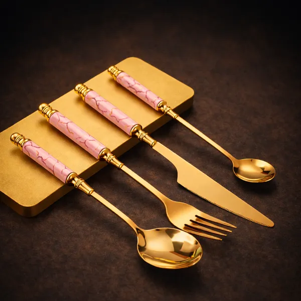 Kitchzengo™_Luxury_Pink_Marble_Handle_Gold_Cutlery_Set_with_Stand_–_24_Pcs_Stainless_Steel_Spoon_Fork_Knife_Set,_Elegant_Dining_Tableware_for_Home,_Kitchen_&_Gift