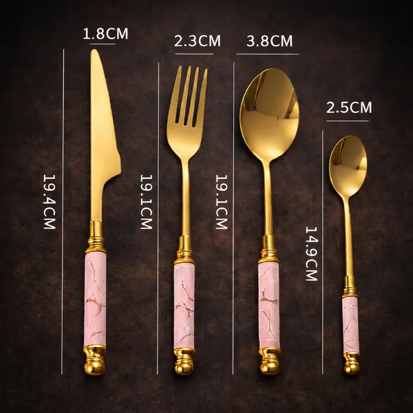 Kitchzengo™_Luxury_Pink_Marble_Handle_Gold_Cutlery_Set_with_Stand_–_24_Pcs_Stainless_Steel_Spoon_Fork_Knife_Set,_Elegant_Dining_Tableware_for_Home,_Kitchen_&_Gift