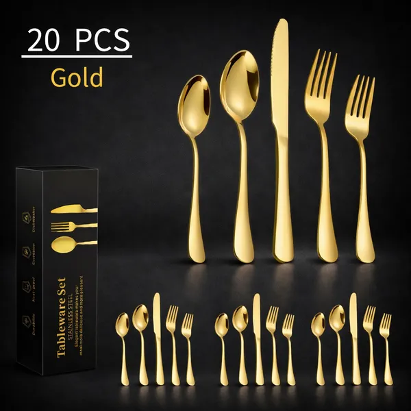 Kitchzengo™_Luxury_Gold_Stainless_Steel_Cutlery_Set_(20_Pieces)_–_Mirror_Finish_Spoon,_Fork_&_Knife_Dinner_Set