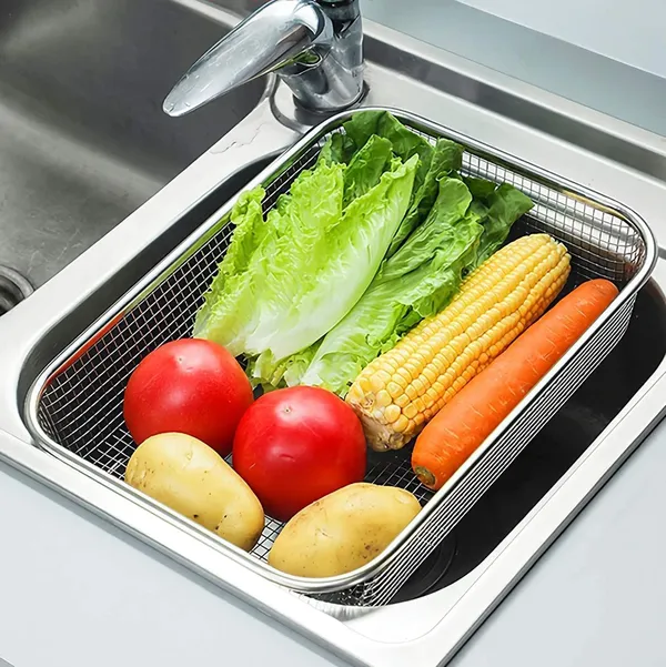 Stainless_Steel_Sink_Drain_Basket,_Multipurpose_Kitchen_Strainer_for_Fruits_&_Vegetables,_Rustproof_Wire_Mesh_Storage_Tray_(11.5_x_8.5_x_3_Inch)