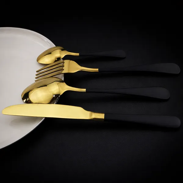 KITCHZENGO™_24_Pcs_Black_Gold_Cutlery_Set_Stainless_Steel_|_Luxury_Spoon_Fork_Knife_Set_|_Premium_Dining_&_Gifting_Set