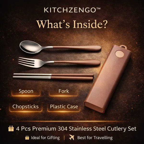 Brown_Portable_Stainless_Steel_Cutlery_Set_with_Plastic_Case__Reusable_Spoon_Fork_Chopsticks_Combo__Compact_Travel_Friendly_Flatware_for_Office__School_And_Outdoor_Use