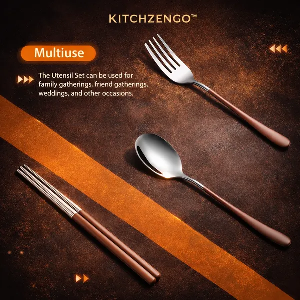 Brown_Portable_Stainless_Steel_Cutlery_Set_with_Plastic_Case__Reusable_Spoon_Fork_Chopsticks_Combo__Compact_Travel_Friendly_Flatware_for_Office__School_And_Outdoor_Use