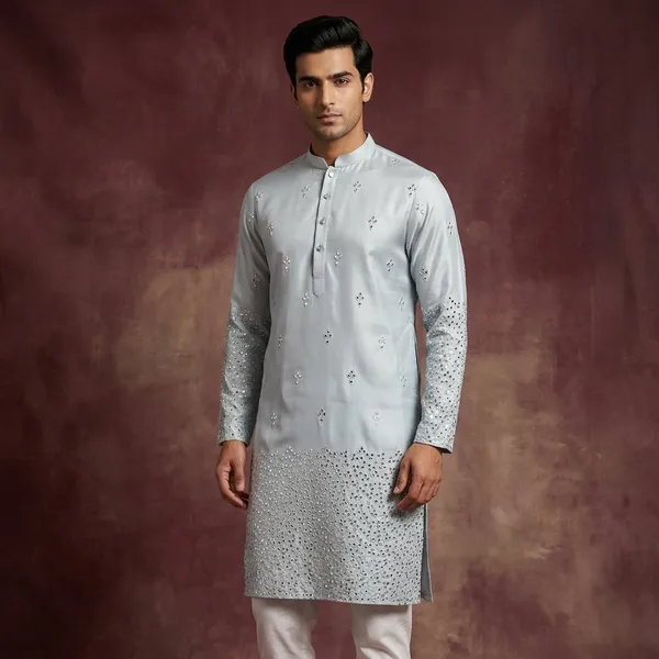 Sky_Blue_Festive_Wear_Kurta_for_Men_-_Mirror_Work_Design_with_Heavy_Embroidered_Sleeves