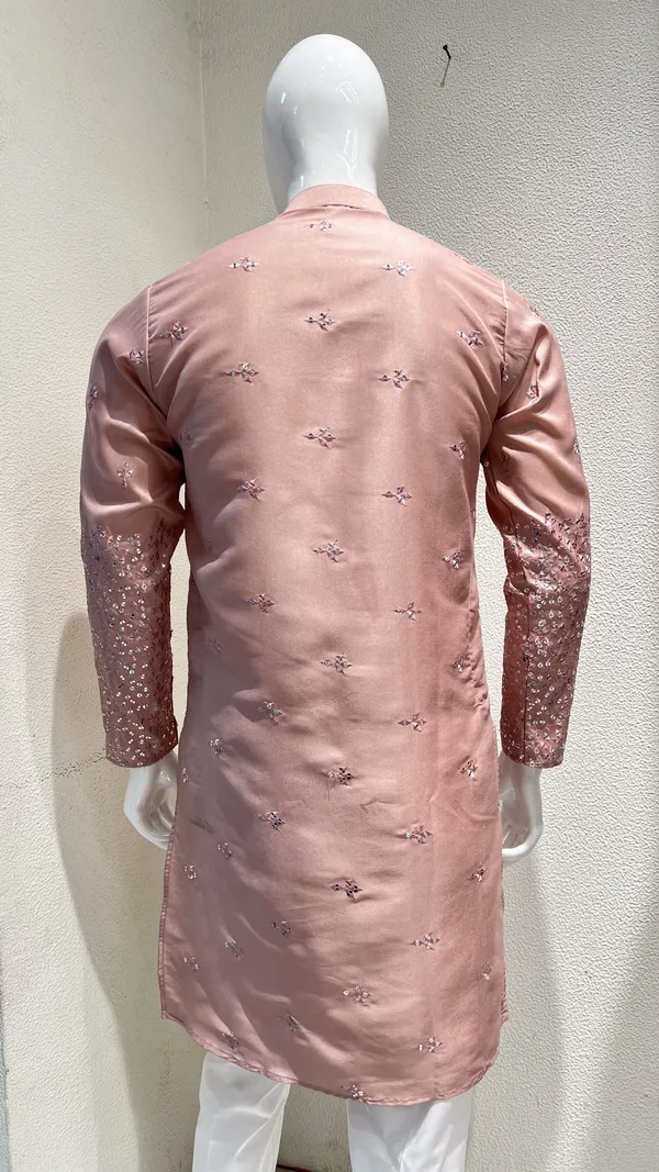 Dusty_Pink_Festive_Wear_Kurta_for_Men_-_Mirror_Work_Design_with_Heavy_Embroidered_Sleeves