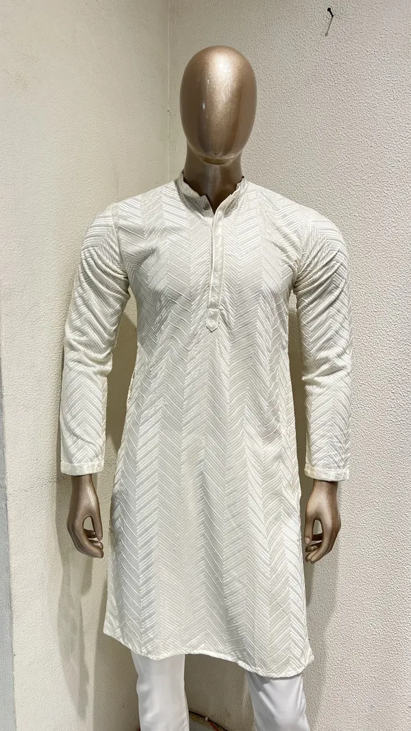 Mens_Off_White_Zig_Zag_Patterned_Sequence_Embroidered_Kurta