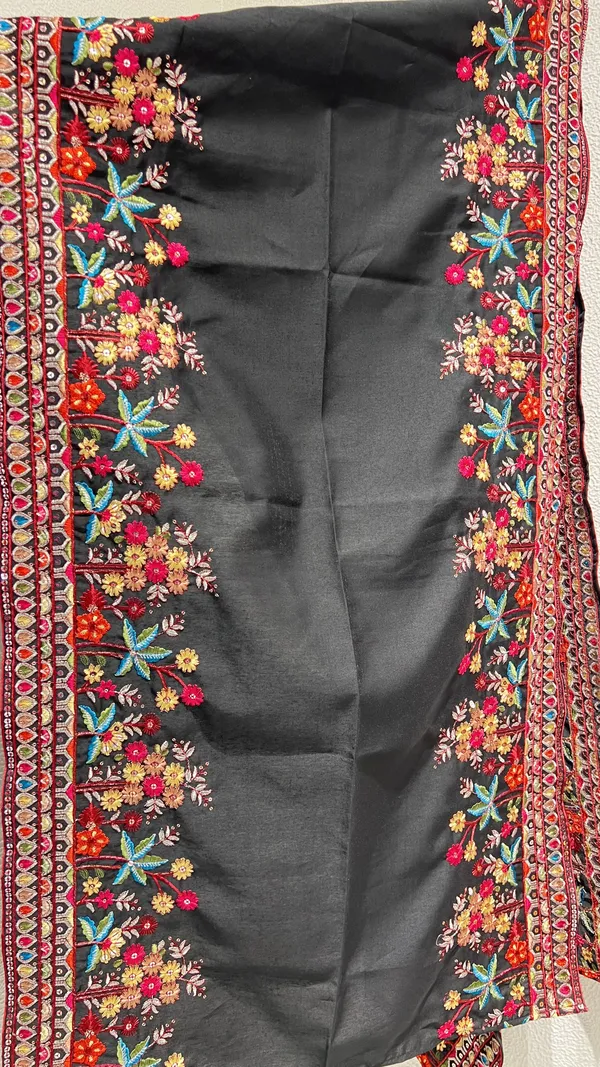 Men's_Black_Wedding_And_Festive_Ready_to_Wear_Kurta_Pant_and_Dupatta_Set_with_Heavy_Embroidery
