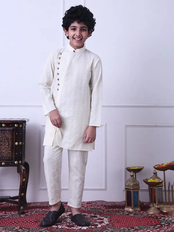 Indi-Loom_Couture_Boys_Off-White_Solid_Ethnic_Kurta_With_Pajama_Set