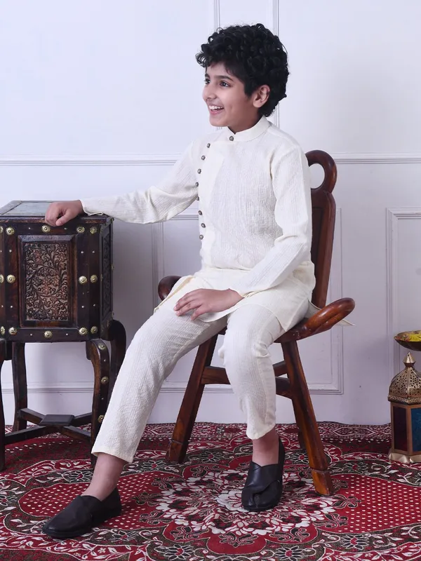 Indi-Loom_Couture_Boys_Off-White_Solid_Ethnic_Kurta_With_Pajama_Set