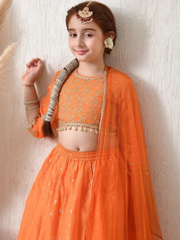 Indi-Loom_Couture_Girls_Orange_Embroidered_Lehenga_Choli_Set_With_Net_Dupatta