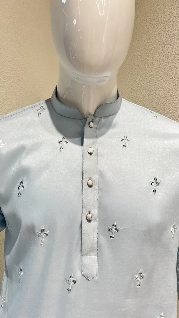 Sky_Blue_Festive_Wear_Kurta_for_Men_-_Mirror_Work_Design_with_Heavy_Embroidered_Sleeves
