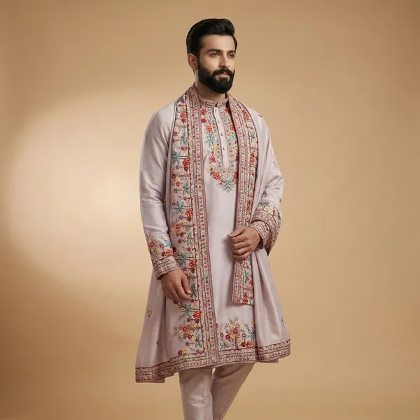 Mens_Wedding_And_Festive_Ready_to_Wear_Kurta_Pant_and_Dupatta_Set_with_Heavy_Embroidery